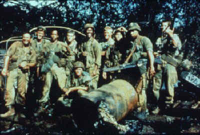 Group shot of the cast of the pilot episode of Tour of Duty