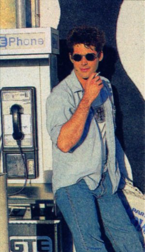 Actor Stephen Caffrey smoking